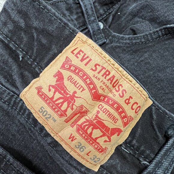 Levi’s Jeans Men’s Black Straight Leg Pockets Size 36x32 - Picture 9 of 12